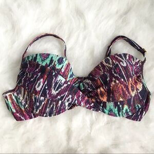 Ninety Six Degrees Tribal Print Push Up Bikini Top Medium Padded Adjustable Swim